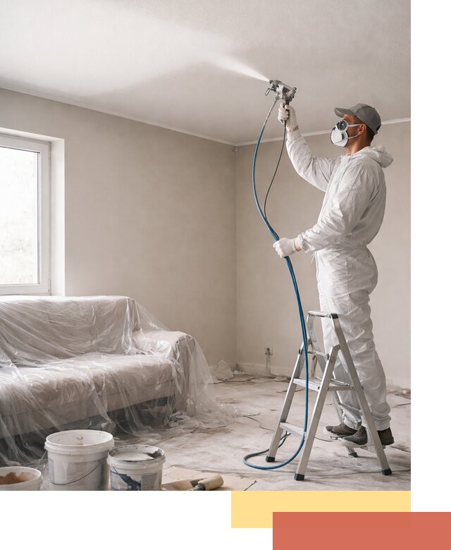 Покраска потолка краскопультом в Красном Сулине быстро и качественно