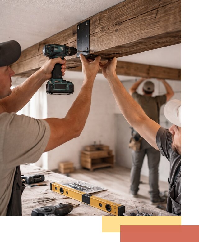 Монтаж декоративных потолочных балок в Красном Сулине