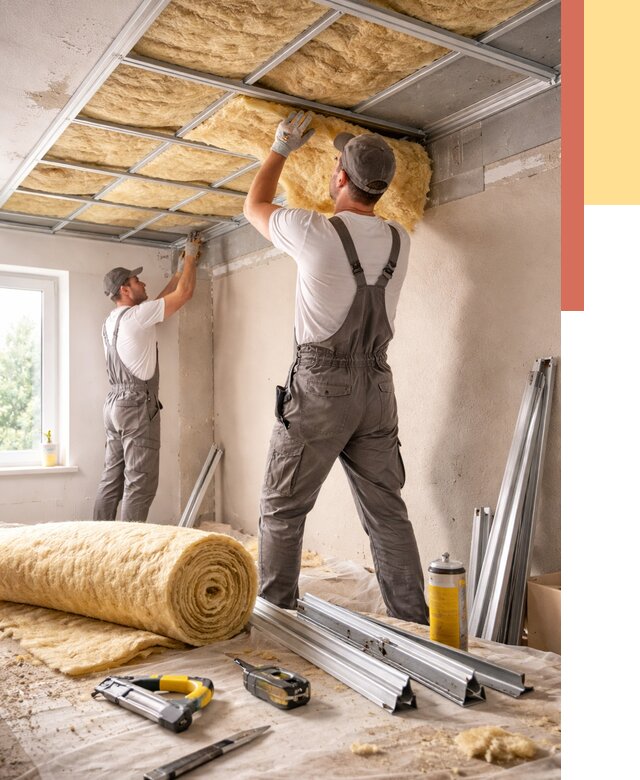 Утепление потолка в Красном Сулине от 7348 руб/м2 — недорого, быстро, под ключ | ОТДЕЛОЧНИК-Крл