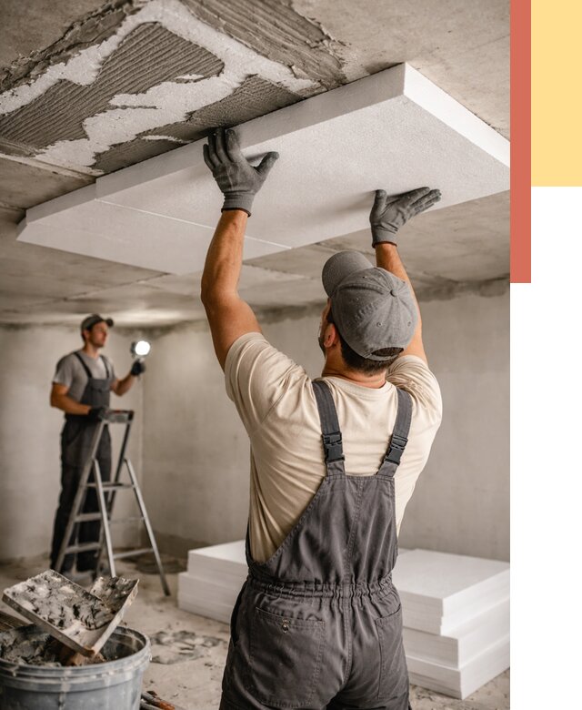 Утепление потолка пенопластом в Красном Сулине от 4593 руб/м2 — недорого и быстро | ОТДЕЛОЧНИК-Крл