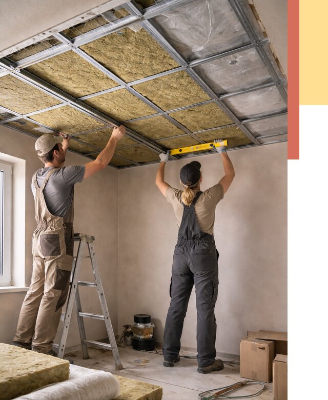 Шумоизоляция потолка в Красном Сулине от 1276 руб. под ключ — услуги ОТДЕЛОЧНИК-Крл